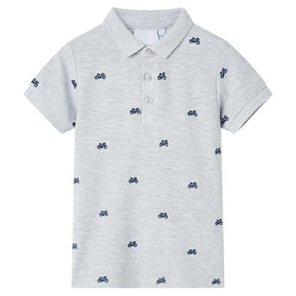 Kinder-Poloshirt Grau Melange 140