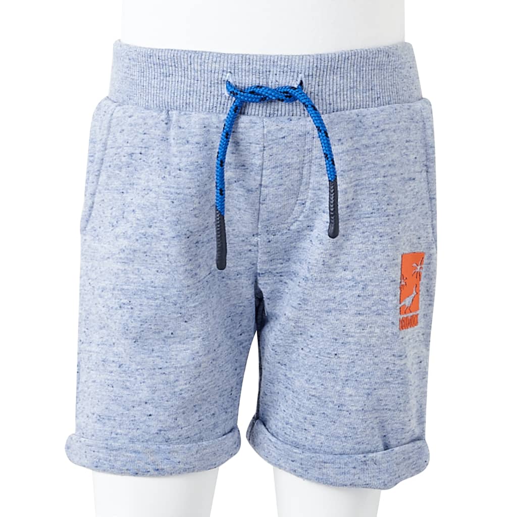 Kindershorts mit Kordelzug Blau Melange 104