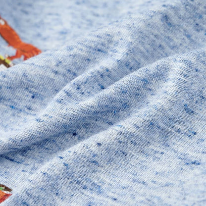 Kinder-T-Shirt Blau Melange 140