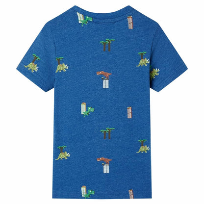 Kinder-T-Shirt Dunkelblau Melange 116