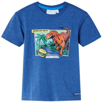 Kinder-T-Shirt Dunkelblau Melange 140