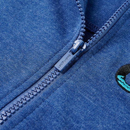 Kinder-Kapuzenpullover mit Reißverschluss Dunkelblau Melange 104