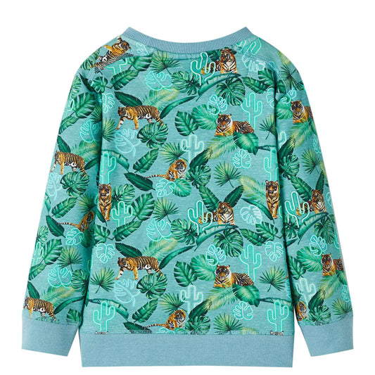 Kinder-Sweatshirt Grün Meliert 92