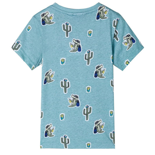 Kinder-T-Shirt Hellgrün Melange 116