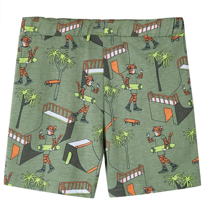 Kinderpyjama mit Kurzen Ärmeln Hellkhaki 92