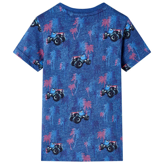 Kinder-T-Shirt Dunkelblau Melange 104