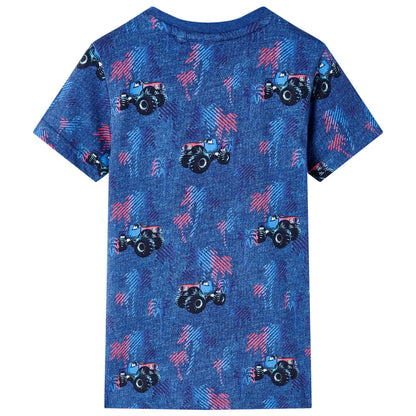 Kinder-T-Shirt Dunkelblau Melange 116