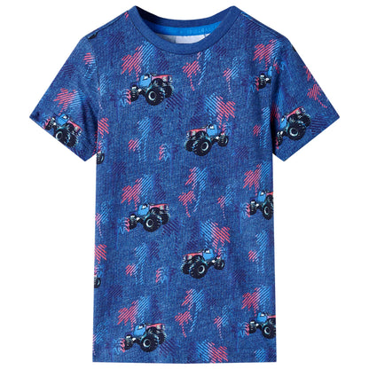 Kinder-T-Shirt Dunkelblau Melange 140