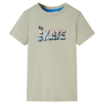 Kinder-T-Shirt Helles Khaki 140