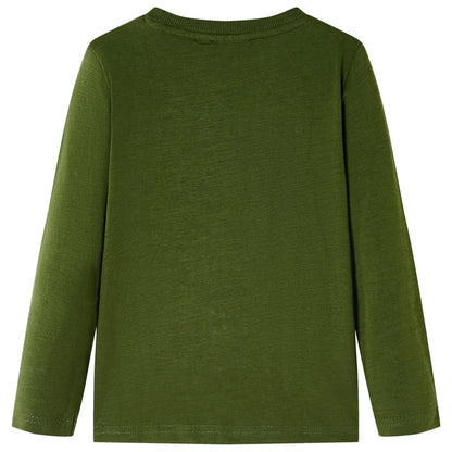 Kinder-Langarmshirt Dunkles Khaki 92