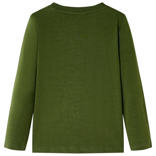 Kinder-Langarmshirt Dunkles Khaki 128