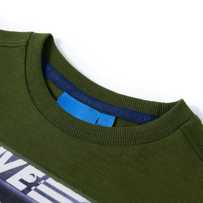 Kinder-Langarmshirt Dunkles Khaki 128