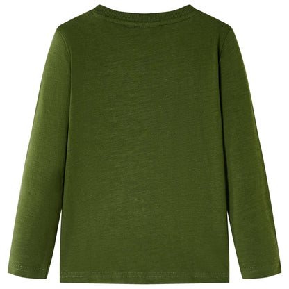 Kinder-Langarmshirt Dunkles Khaki 140
