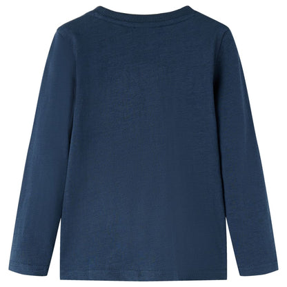 Kinder-Langarmshirt Marineblau Melange 92