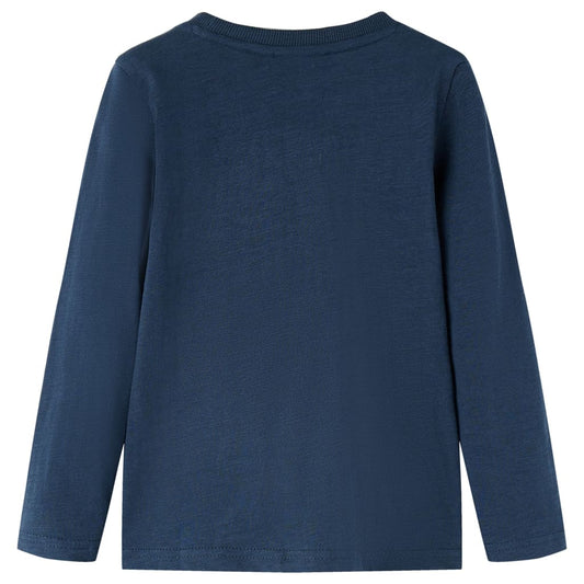 Kinder-Langarmshirt Marineblau Melange 92
