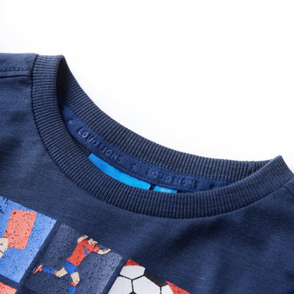 Kinder-Langarmshirt Marineblau Melange 92