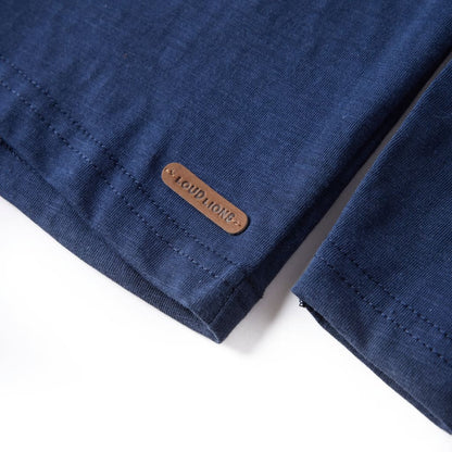 Kinder-Langarmshirt Marineblau Melange 116