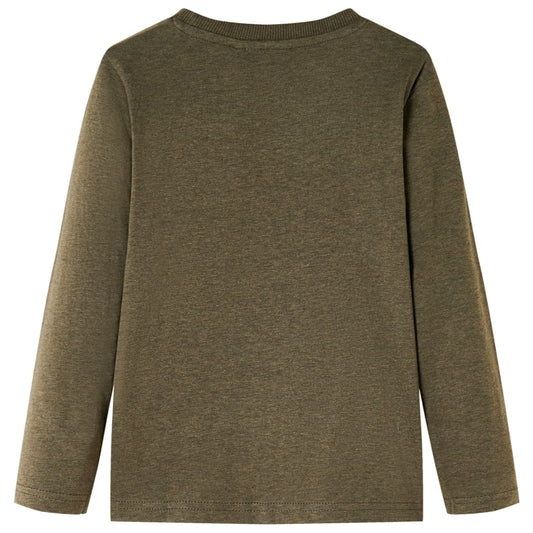 Kinder-Langarmshirt Khaki Melange 116