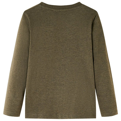 Kinder-Langarmshirt Khaki Melange 128