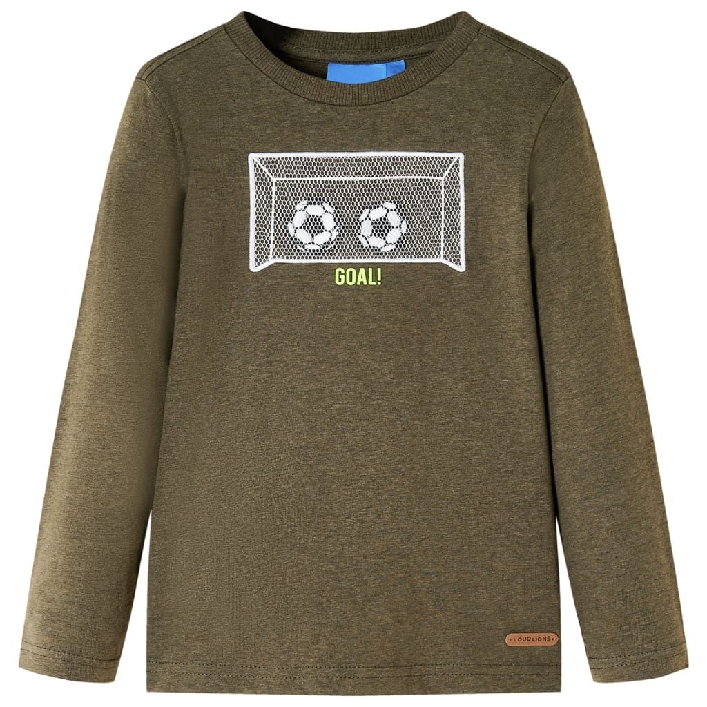 Kinder-Langarmshirt Khaki Melange 140
