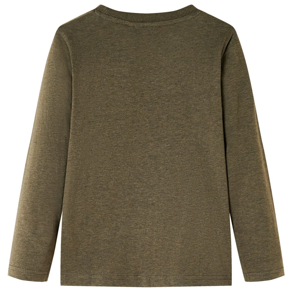 Kinder-Langarmshirt Khaki Melange 140