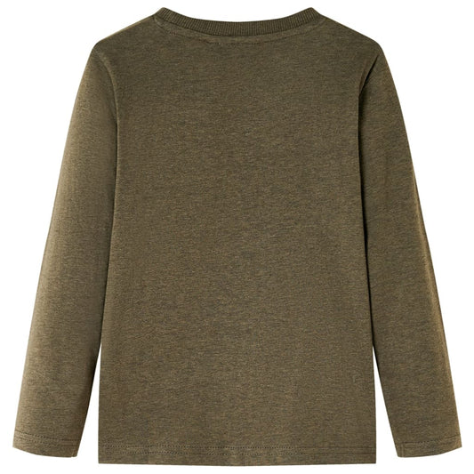 Kinder-Langarmshirt Khaki Melange 140