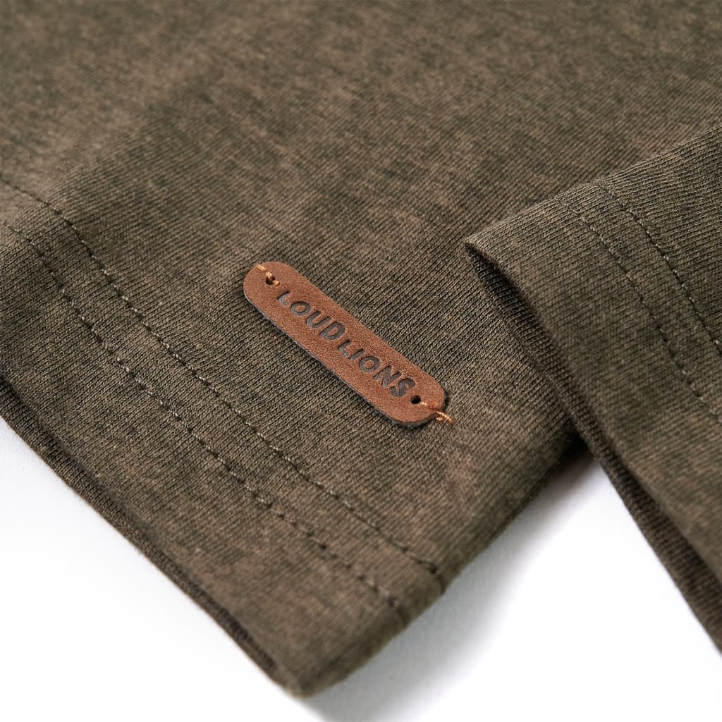 Kinder-Langarmshirt Khaki Melange 140