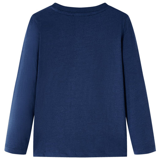 Kinder-Langarmshirt Marineblau Melange 104