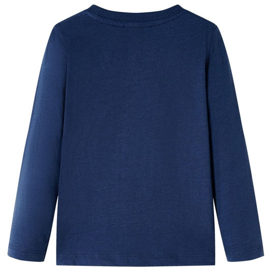 Kinder-Langarmshirt Marineblau Melange 116