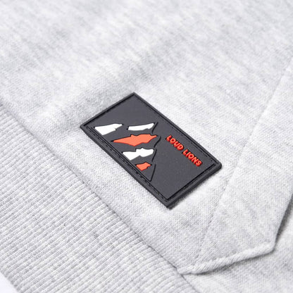 Kinder-Kapuzenpullover Grau Melange und Orange 92