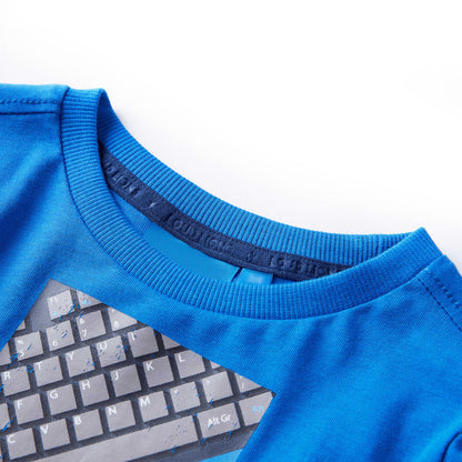 Kinder-Langarmshirt Kobaltblau 92