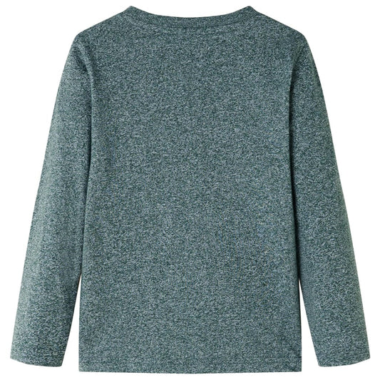Kinder-Langarmshirt Dunkelgrün Melange 92