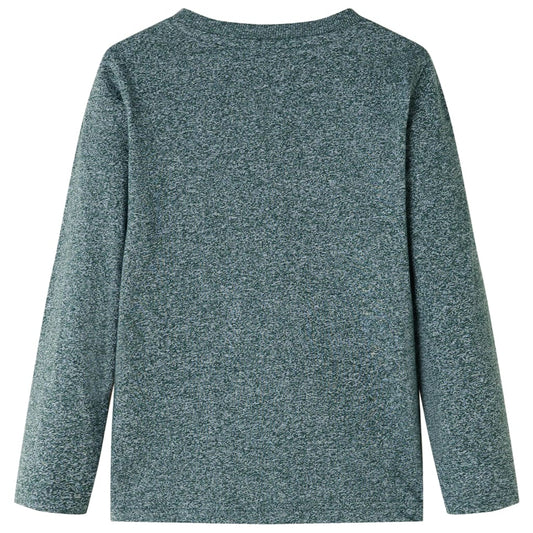 Kinder-Langarmshirt Dunkelgrün Melange 116