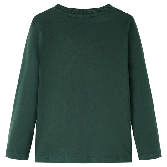 Kinder-Langarmshirt Dunkelgrün 92