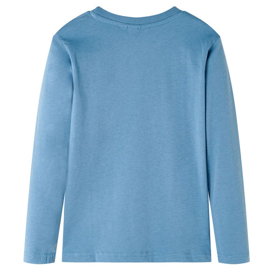 Kinder-Langarmshirt Mittelblau 104