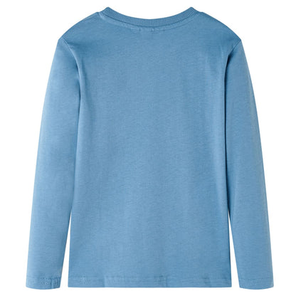 Kinder-Langarmshirt Mittelblau 116