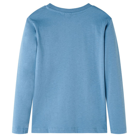 Kinder-Langarmshirt Mittelblau 116