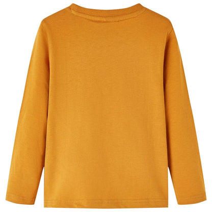 Kinder-Langarmshirt Dunkles Ocker 92