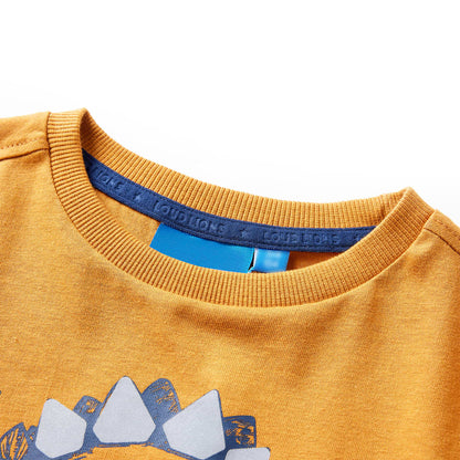 Kinder-Langarmshirt Dunkles Ocker 92
