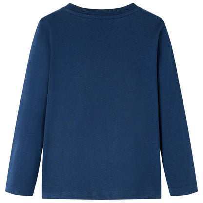 Kinder-Langarmshirt Marineblau 116