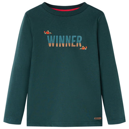 Kinder-Langarmshirt Dunkelgrün 104