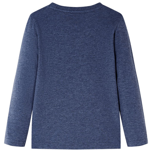 Kinder-Langarmshirt Dunkelblau Melange 128