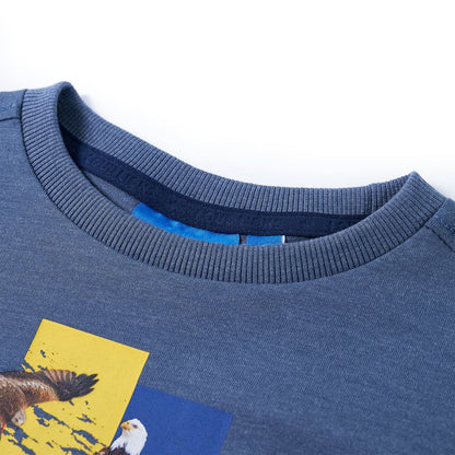 Kinder-Langarmshirt Blau Melange 104