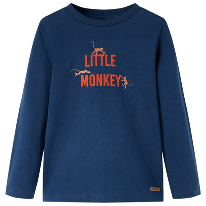 Kinder-Langarmshirt Marineblau 116
