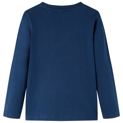 Kinder-Langarmshirt Marineblau 116