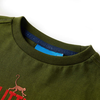 Kinder-Langarmshirt Dunkles Khaki 116