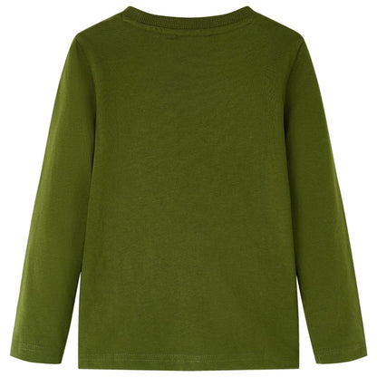 Kinder-Langarmshirt Dunkles Khaki 140