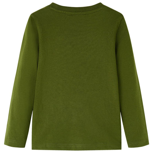 Kinder-Langarmshirt Dunkles Khaki 140