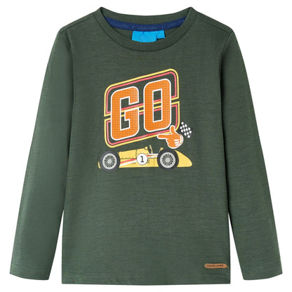 Kinder-Langarmshirt Dunkelgrün 116