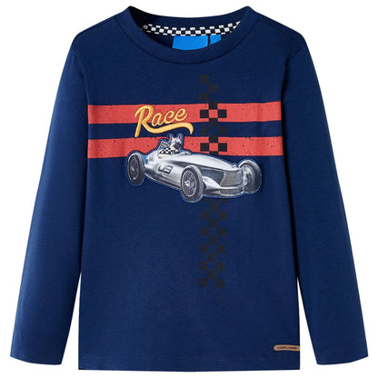 Kinder-Langarmshirt Marineblau 116